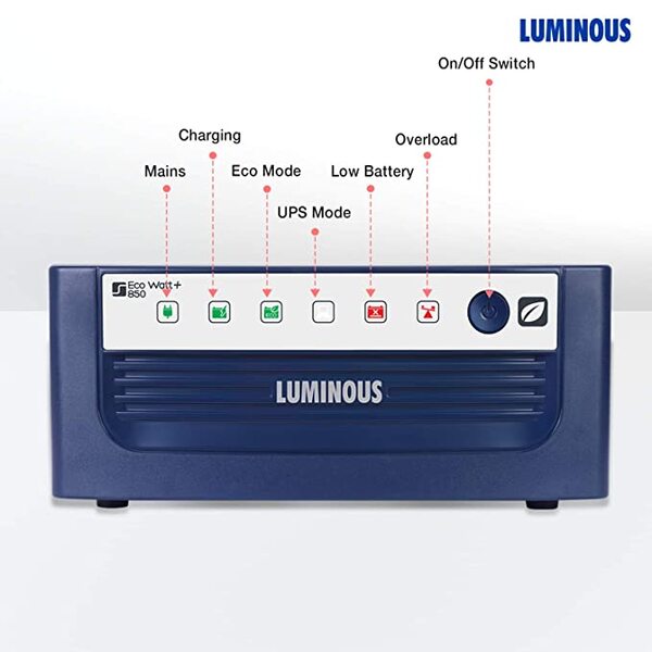 Brand: LuminousItem Dimensions LxWxH :36 x 35 x 20 CentimetersItem Weight: 9600 GramsFeatures:Processor: Built with advanced PCB programming, microprocessor and FSW transformerPACKER: Luminous Power TECHNOLOGIES Pvt. Ltd. , Plot No. 150, Sector-44, Guru gram Haryana-122003Inverter Type: Square wave output ensuring the safety of your appliancesMaximum Power Consumption: 516 watts - 578 watts; Recommended Battery Capacity: 120 Ah - 150AhProtection: Overload, deep discharge, short-circuit, reverse polarity & input mains protectionCompatible: CFL, tube light, ceiling fan, bulb, LED TV, refrigeratorBattery: Supports a single battery. The battery can be a flat plate, tubular, VRLA, or SMF
