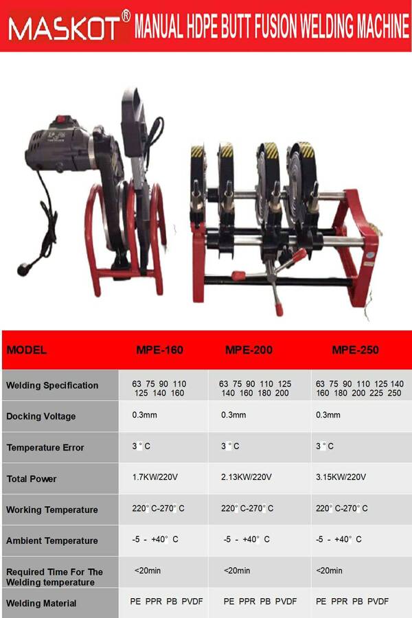this machine is used for welding HDPE PIPES by butt fusion method