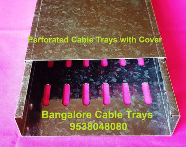 Perforated Cable tray with cover, Its Available in three Finishes GI (Pre-Galvanized) Powder CoatedHot-Dip Galvanized