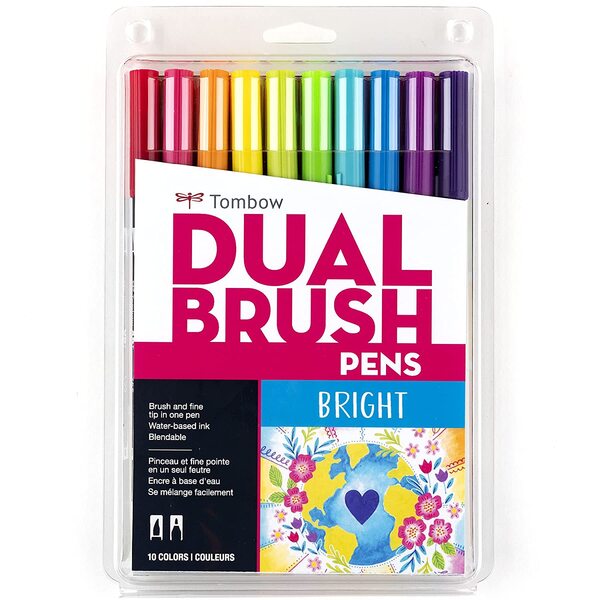  Tombow Dual Brush Art Pen 10-piece Set - Bright Colors