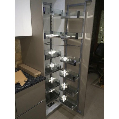 Material Stainless SteelNumber of Baskets 12 BasketsAppearance ModernProduct Type CustomizableBrand ParamColour SilverUsage/ Application Home KitchenFinish Type Crystal FinishI Deal In New OnlyMaintenance Dry Wet ClothAssembly Required YesCountry of Origin Made in IndiaWidth 600mmWe deals in premium Quality if Stainless Steel Kitchen Pantry Unit.