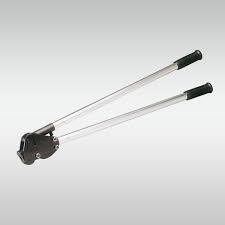 Double notched side action steel strapping sealer with aluminum pipe handle. (Handle length 25.5
