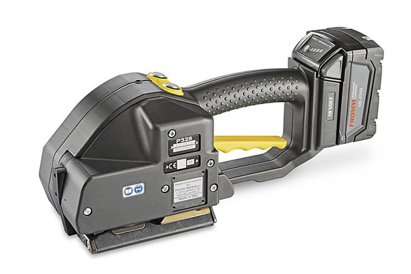 P-328Strap Tension:250-2600 N (Adjustable)Sealing Type: Sealless.Power Supply: Battery 18VDC/4.0 Ah Li-lonWeight: 4.3 kg.BATTERY OPERATED TOOL