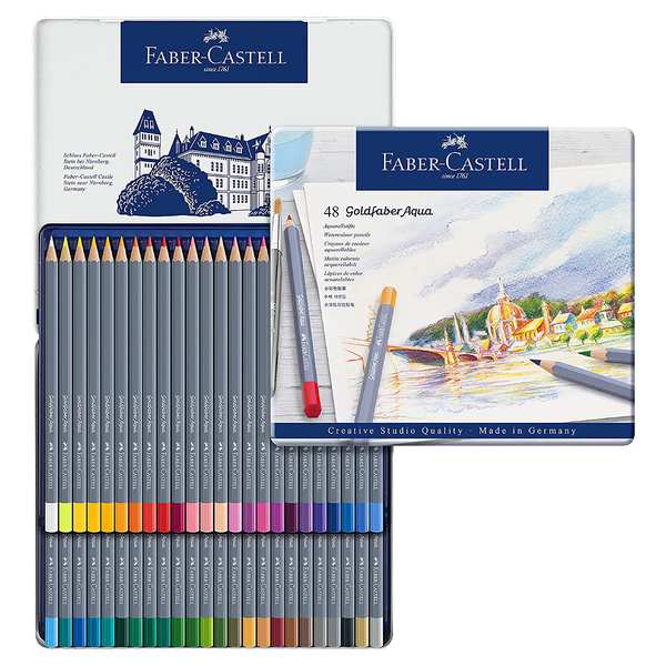 Faber-Castell Goldfaber Aqua Watercolour Pencil in Metal Tin - Pack of 48