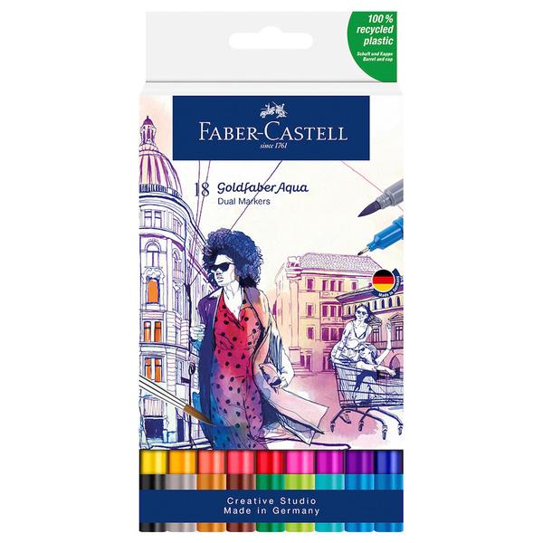 Faber-Castell Goldfaber Aqua Dual Marker Cardboard Wallet of 18