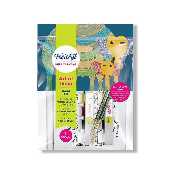 Fevicryl DIY Self Painting Art of India Kit - Gond Art 