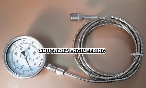 Display Type	AnalogPressure Type	Gauge PressureConnection Type	BSP, NPTConnection Size	As required by youMeasuring Range	-30 in. Hg ... 0 psi up to 0 ... 15,000 psiBrand	MASSModel Name/Number	ZPSCountry of Origin	Made in IndiaMASS Pressure gauge with Cooling Capillary tube. Dial size 63, 100, 150, 250mmSS case with SS internalsAmmonia Gas Pressure GaugesMounting with Bottom, Panel, U-ClampFor further details, pl refer our catalogue or contact us. Additional Information:Delivery Time: Ready stock.......else 21 days.