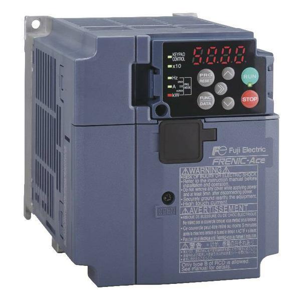 FRN0006E2S-4GBThis Product Replaced FRN002E1S-4U400-480V, 3 Phase2 hp3 Phase OutputIP20 (NEMA 1 Kit Available)General Purpose, High Performance, Sensorless VectorEnclosed, STO (Safe Torque Off)Standard StockFRENIC-Ace3 Years5.000000Fuji ElectricFRENIC-Ace Series Features Include:Sensorless dynamic torque vector controlMotor vector control with PG (with optional card)Synchronous motor with sensorless vector control2-channel on-board RS485 communications portStandard CANopen compatibilityRemovable keypad deviceRemovable control terminal block boardIP20, NEMA 1/UL Type 1 kit optionalUL 508C, CE, KC, UL single phase input, UL Plenums rating, RoHSStandard stock from 1/8 to 40 hpOver 50hp available, may have leadtimes