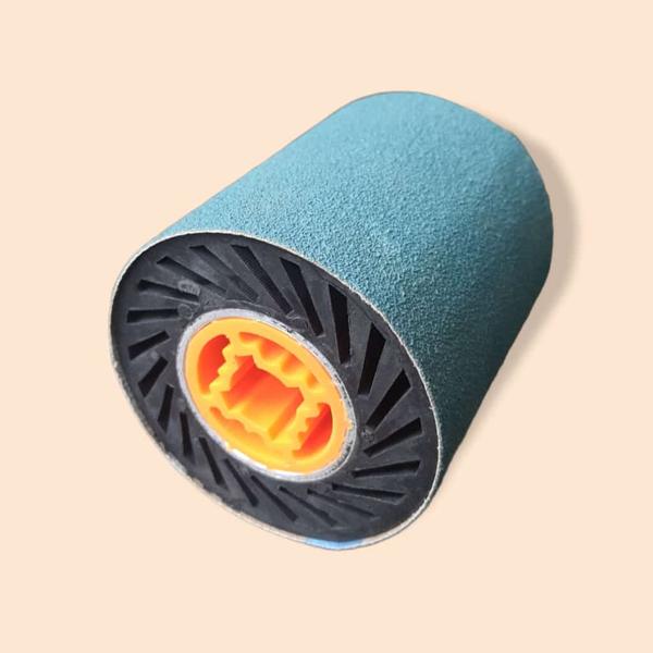 Rubber Expendero Wheel for Burnishing Machine for Aggressive cutting of Stainless Steel flat surface, weld joint, surface preparation for mat / gloss finish.