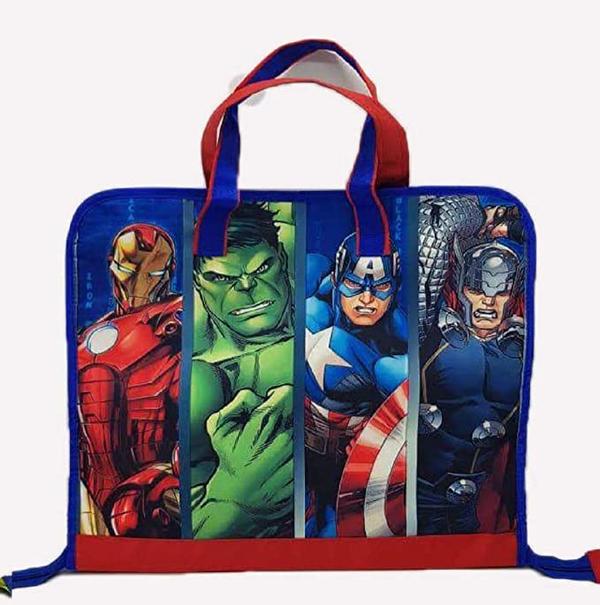  Boy's and Girl's Nylon Attractive Cartoon Character Featured Book Shelf Pencil Box, Drawing Bag, Drawing Board