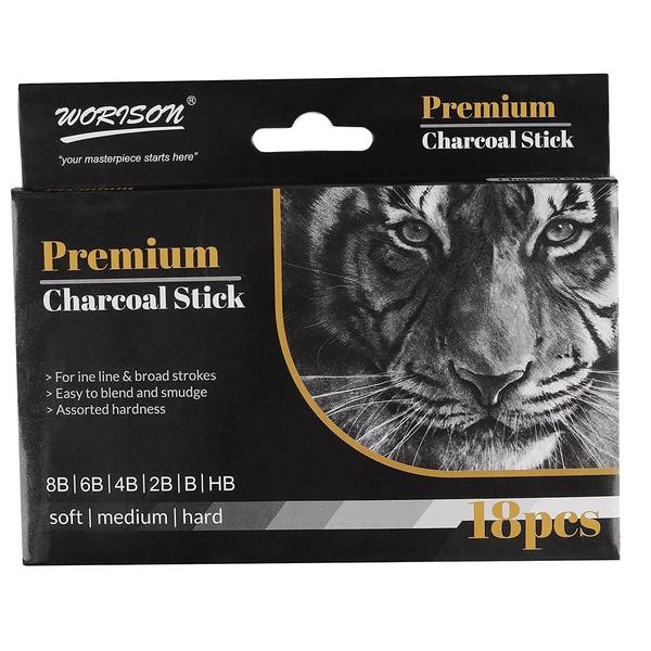Drawing Shading Charcoal Sticks SET OF 18pc 