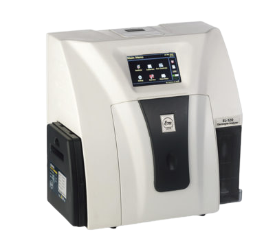 Electrolyte Analyzer ERMA EL-120 is ideal for medium to high volume Laboratories and Hospitals . It offers reliable, automated samples handling and work flow offences . It also allows measurement of specific ions, accurately and precisely . This supports fast diagnosis of critically ill patients and reduces the risks of patient discomfort associated with repeated sampling Precise & Accurate Results Economical to use Large Touchscreen Display with Graphical User InterfaceSALIENT FEATURESNa+, K+, Cl– /Ca++Analyses whole blood, serum, plasma and UrineCalibration after 4 hrs / 8 hrsIn Built Quality Control with LJ plots