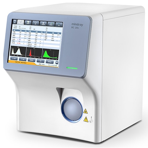 Compact yet powerful, full featured yet affordable, the BC-20s is what a 3-part analyzer should be. FeaturesCBC+3-DIFF, 19 parameters+3 histogramsThroughput:40 samples per hourIntuitive operation system with 8.4 inch TFT touch screenOpen vial sampling200,000 results storage with histogramsOriginal QC, calibrators and reagents