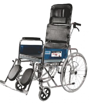 Rodeo Ext Reclining (Chrome Plated) Wheelchair With Spoke Wheel | Fixed Armrest |