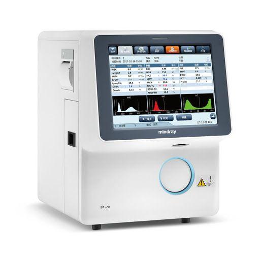 Mindray BC20 (3 Part CBC Analyzer) Provides small labs with more confidence in results and less turnaround time.
Features
CBC+3-DIFF, 20 parameters+3 Histograms
Throughput: up to 40 samples per hour
10.4 inch TFT touch screen
Only three reagents needed
Open vial sampling
Large storage capacity: up to 100,000 samples
Original QC, calibrators and reagents