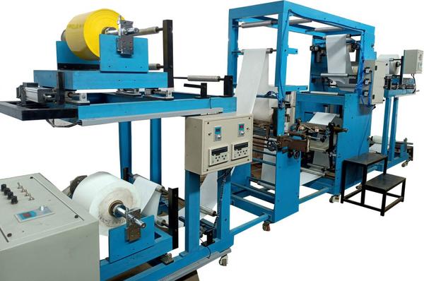 Hot Melt Coater Specification: This machine will make rolls of 300 mm (Max.) width & max 600mm dia. with 30 gsm hot melt coating. Process1. Silicon paper of 300 mm will be coated with HM 30 gsm.2. Lamination (transfer of HM on PVC) of Si paper & 0.270mm PVC film.3. Winding of Si paper & PVC roll.Machine Type: Die coatingMax. Size of coating: 300mm, GSM: 15 to 65 Max. Speed of coating : Speed 10 mpm @30gsmM/c specifications:1. Unwind 1: ( 2Sets)To hold 310 mm max. width material. (Si Paper)450 mm Dia. Max.76 MM core ID.Powder BrakeWeb Guide2. Unwind 2: To hold 300 mm width material. (PVC of 0.27mm)450 mm Dia. Max.76 MM core ID.Powder BrakeWeb Guide3. Coating Station: Die coating.( 2 Sets)Accurate Temp. Control.All silicon rolls dynamic balanced.Back up roller Pneumatically operated4. Lamination Nip:Dynamic balanced Metal roll & Silicone rollOperation & pressure PneumaticDrive to the nip5. Rewind : for PVC + Si PaperTo hold 310mm max. width material.600 mm Dia. Max.76 MM core ID.Tapper tension controlled winding. AC Drive for controlled winding.6. Permelter: (2 Sets)Tank capacity 20 Lit.Melting Capacity 8 Lit/hrliquid tank capacity 5 Lit.Pump Capacity 0.4 Lit/MinAccurate Temp. Control.Accurate flow control7. Hot melt Hose (2 Sets)To Supply 0.4 Kgs/hrLength 2 mAccurate Temp. Control.8. Printing Stations:Machined & Fabricated from MS Plate. Heavy construction made, vibration less to suit 10 m/min coating speed.Idlers of Aluminum seamless pipe by machining. Rubber rolls pneumatically operated and controlled.9. DIMENTIONS: 3 m X 2 m X 2 m Total Electrical Load : 20 KwPunching Cutting machine Model : PC 5Maximum web width : 300 mmMaximum Label Size : 10 mm to 24” in lengthSpeed : 100 PPM depending on sizeThickness of size : 400 micron Click the link to watch Machine in Running: https://youtu.be/We85mLoqtK4