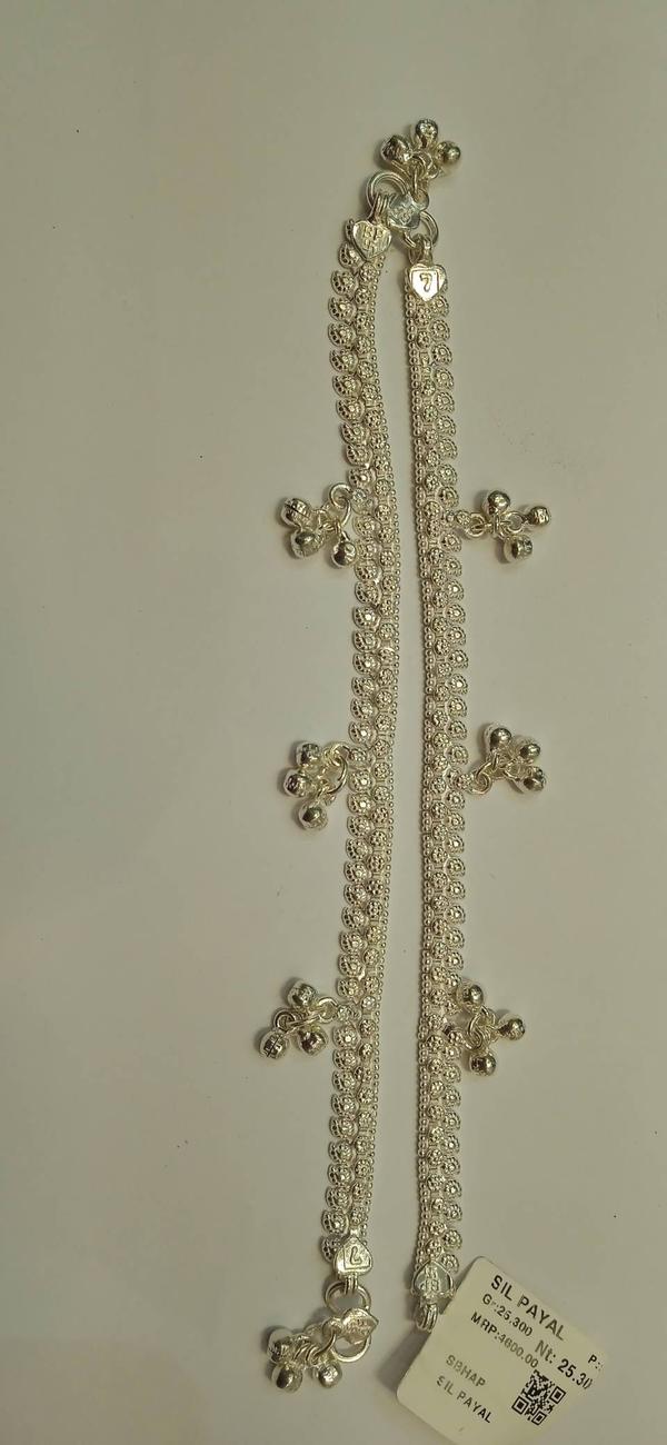 fancy silver payal