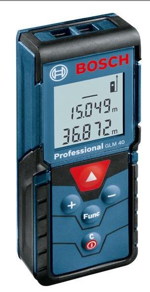 Laser diode	635 nm, < 1 mWMeasuring range, up to	40,00 mMeasurement range	0.15 – 40.00 mLaser class	2Measurement accuracy, typical	± 2.0 mm* (*plus use-dependent deviation)Measurement time, typical	< 0.5 sMeasurement time, max.	4 sPower supply	2 x 1.5 V LR03 (AAA)Automatic deactivation	5 minWeight, approx.	0.1 kgLaser colour	Red