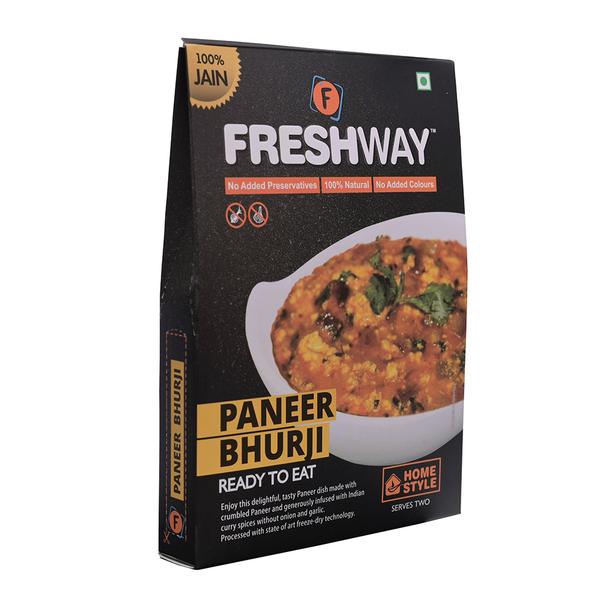 ( Packet Weight: 70 gms – Rehydrated Weight: 270 gms )NO ADDED PRESERVATIVES, 100% NATURAL, NO ADDED COLOURSEnjoy the Delightful Tasty Paneer Dish made with Crumbled Paneer and Generously Infused with Indian Curry Spices Without Onion and Garlic. Processed with state of the art freeze-dry technology.IngredientsPaneer (Cottage Cheese), Tomato, Green Chilly, Melon Seeds, Cashew Nuts, Corn Refined Oil, Cardamom, Coriander Powder, Iodized Salt and Mixed Indian Spices .Precautions:- Store in cool and dry place and away from direct sunlight.- Once opened consume completely.- Correct quantity of water is important. Excess / less water may change the desired results.