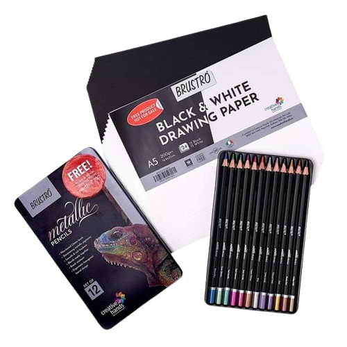 Brustro Artist Metallic Colour Pencil Set of 12 