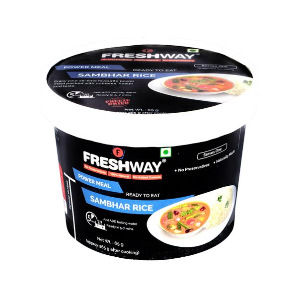 ( Packet Weight: 65 gms – Rehydrated Weight: 265 gms )NO ADDED PRESERVATIVES, 100% NATURAL, NO ADDED COLOURSEnjoy your all time favourite power meal packed with nutrients, health and taste.Ingredients:Rice, Toor Daal, Black Gram Daal, Tomato, Tamarind, Coriander Seeds,Turmeric Powder, Amchur Powder, Potato Flakes, Coriander Leaves, Curry Leaves, Fenugreek Seeds, Asafoetida, Jaggery, Mustard Seeds, Cinnamon,Edible Oil, Iodized Salt & Mixed Indian Spices.Precautions:- Store in Cool and Dry Place- Once opened consume completely.- Correct Quantity of Water is Important- Excess/Less water may change the desired results- Contains Oxygen Absorber Sachet for Freshness. Do not eat the Sachet.