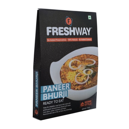 ( Packet Weight: 70 gms – Rehydrated Weight: 270 gms )NO ADDED PRESERVATIVES, 100% NATURAL, NO ADDED COLOURSEnjoy this delightful, tasty Paneer dish made with grated paneer and generously infused with Indian curry spices, onions, tomatoes and butter.Processed with state of the art freeze-dry technology.IngredientsPaneer (Cottage Cheese), Tomato, Onion, Garlic, Ginger, Butter, Cotton Seed Oil, Iodized Salt and mixed Indian Spices.Precautions:- Store in cool and dry place and away from direct sunlight.- Once opened consume completely.- Correct quantity of water is important. Excess / less water may change the desired results.