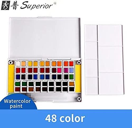  SUPERIOR Solid Watercolor Painting Set 48 ,with Paintbrush