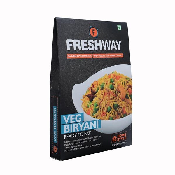 ( Packet Weight: 65 gms – Rehydrated Weight: 265 gms )NO ADDED PRESERVATIVES, 100% NATURAL, NO ADDED COLOURSEnjoy your all time favourite power meal packed with nutrients, health and taste.IngredientsRice, Onion, Tomato, Green Peas, Carrot, Garlic, Ginger, Iodized Salt, Butter, Refined Cotton Seed Oil & Mixed Indian Spices.Precautions:- Store in cool and dry place and away from direct sunlight.- Once opened consume completely.- Correct quantity of water is required. Excess / Less water may change the desired results.- Contains Oxygen Absorber Sachet for Freshness. Do not eat the Sachet.