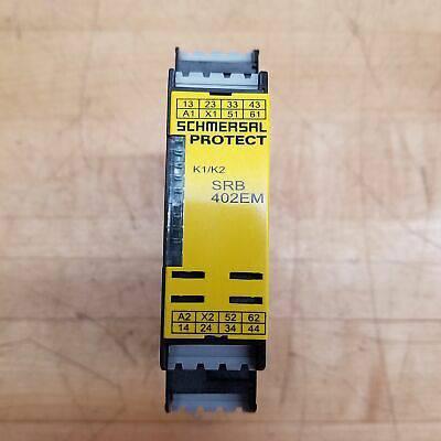 Descriptions of Schmersal SRB402EM provided by its distributors.Safety Controller, expander module, 4 safety contacts, 2 signalling outputs