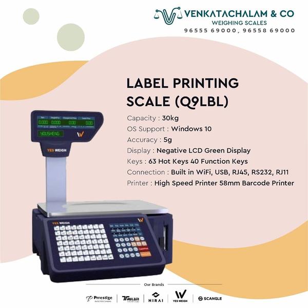Label printing scale