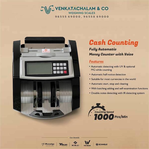 FULLY AUTOMATIC MONEY COUNTER WITH VOICE : suitable for most currencies in the world.Counting Speed :1000 Pcs/Min