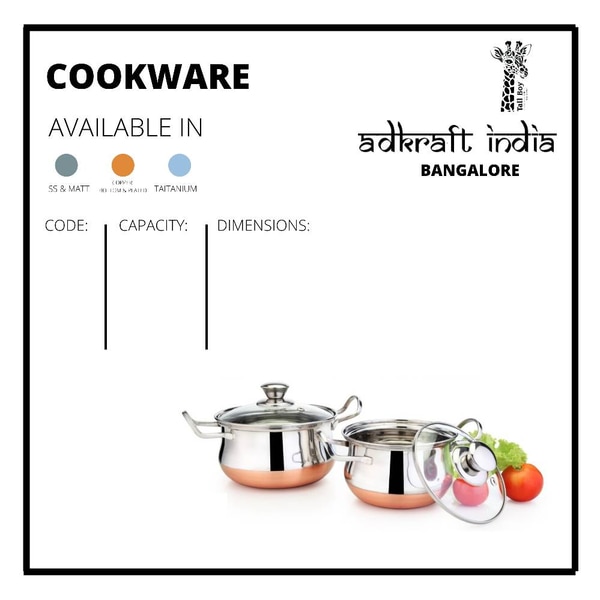 COPPER BOTTOM COOKWARE STAINLESS STEEL HANDI GIFT SET.IDEAL FOR WEDDING GIFTSCORPORATE GIFTS Return GIFTS