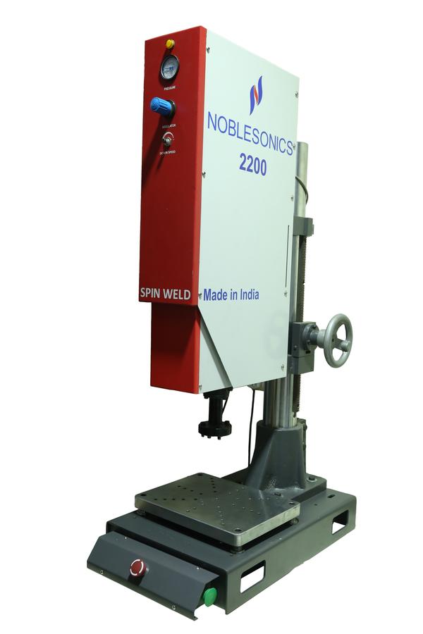 In order to fuse thermoplastic components with rotationally symmetric joints, the spin welding process uses heat generated by rotational friction at the joint line. The spin welding machine applies pressure axially while rotating one part against its stationary counterpart, and the resulting friction generates heat that melts the two pieces together.