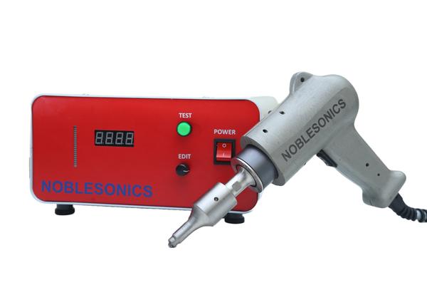 Ultrasonic hand held welding systems for manual assembly operations, such as spot welding, staking and inserting. The instrument's small size makes it ideal for small series applications and laboratory use. A further operation is spot welding and staking of large parts which require a large degree of mobility of the welding equipment.