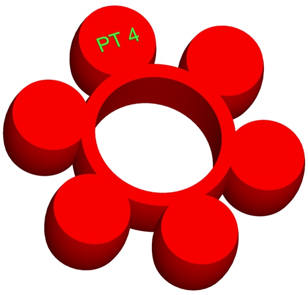 Material: Cast PolyurethaneSize: 1. OD With Petal: 100mm2. Ring OD: 54mm3. Ring Inner: 45mm4. Petal Dia.: 30mm5. Thickness: 25mm6. No. of Petal: 6We manufacture and provide high quality range of Spider Coupling. We complete focus in designing accurate size and dimension for perfect fitting.T Series Spider Range :PT1, PT2, PT3, PT4, PT5, PT6, PT7, PT8, PT9, PT10, PT11, PT12, PT13Additional Information:Delivery Time: 4 - 6 Working DaysPackaging Details: Standard