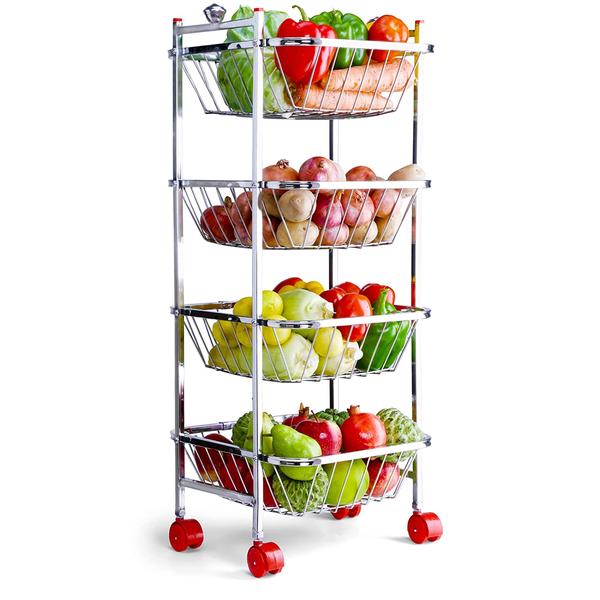 MANUFACTURERS OF STAINLESS STEEL FRUIT/VEGETABLE TROLLEY BASKETS