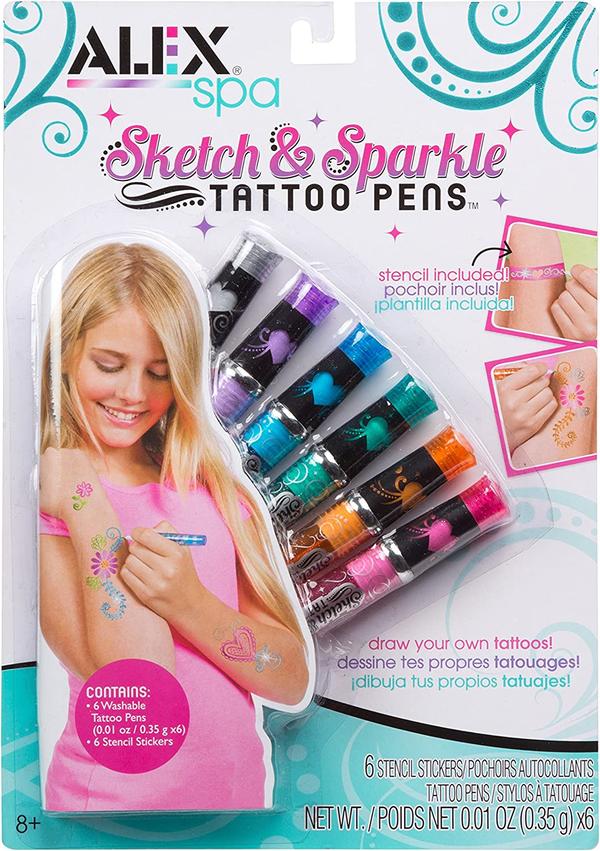 Preety colour Sketch and Sparkle Tattoo Pens Activity Set with Stencils