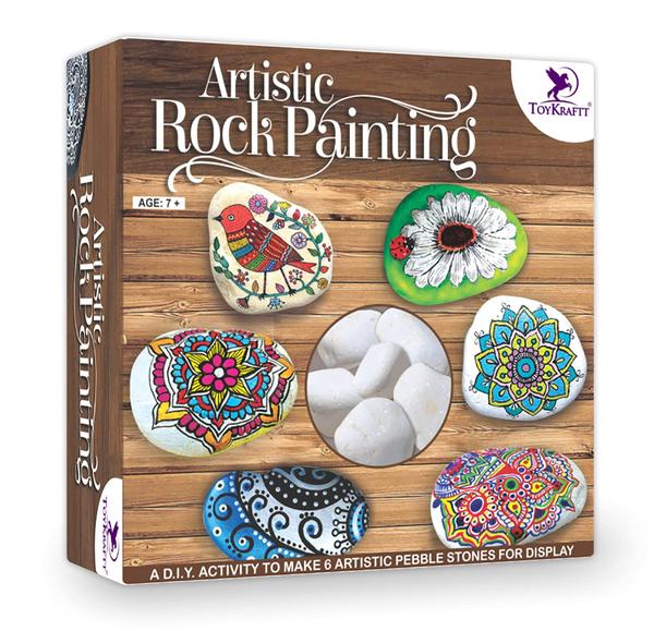 ToyKraft Rock Stone Painting Kit, Art and Craft Kit, Kids Toy, Stones Painting Materials, Pebbles for Painting Kit for Kids, Gifts for Kids