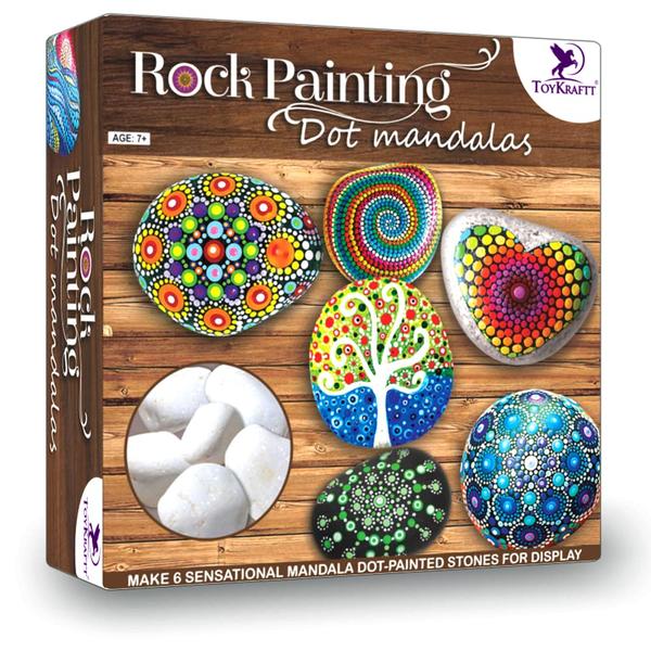 Toykraft Stone Rock Painting Kit for Kids, Art and Craft Kit for Kids, Gift for Boys, Girls Age 8 Years & Above, Rock Painting Kit Dot Mandala Art Kit