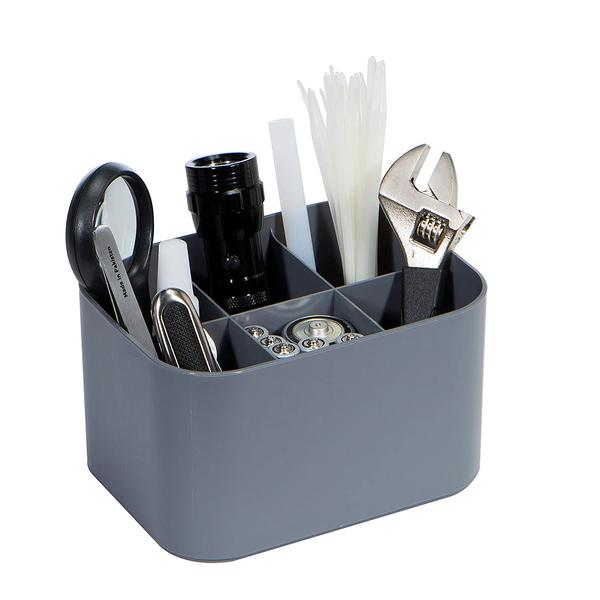 Litem MyRoom Multicube | Grey | 6 Compartments | Is Stackable & Has a Simple Design | Multipurpose Desk Organiser Ideal for Home Office Kitchen Bathroom