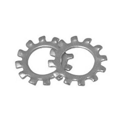 External tooth lock washer as the name suggest have external teeth radially outward to provide maximum torsional resistance. These tooth lock washers are best for large headed screws like pan head, round head, binding head, washer head, etc, where the heads make contact with the washer teeth.There is a another version with conical shaped external tooth lock washer under DIN 6797 V. Bolting Specialist provides most of its supply of external teeth lock washer in zinc plated steel, stainless steel 304, 316 & 410, etc.