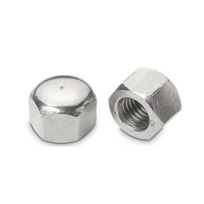 Hex Cap Nuts are six sided hexagon blind nuts, used for covering the threaded end. Hex cap nuts are used for enclosing the threaded end of the bolt or screw thus improving the aesthetics of the bolting joint. Hex cap nuts can be used with all kinds of bolts. Hexagon cap nuts, blind nuts, hex blind nuts are other alias of hex cap nuts. Hex cap nut dimensions are defined in both metric and imperials sizes with unified national coarse pitch (UNC), fine pitch (UNF), fixed pitch (UN) and iso metric thread profile. These are produced across all material categories and astm specifications.Browse the page for information on hex cap nut manufacturing process, forming method, available sizes, sub-types, thread types, metric and imperial dimension standards, weight charts, torque values, material categories, grades and astm specifications.