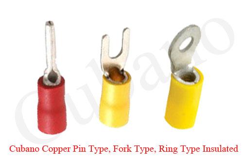 CUBANO COPPER PIN TYPE , FORK TYPE , RING TONGUE TERMINAL ENDS (INSULATED)