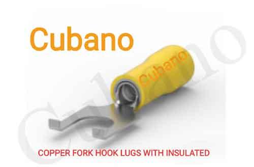 CUBANO COPPER HOOK TERMINAL END (INSULATED) FOR SOLDERLESS CRIMPING TO COPPER/ ALUMINIUM CONDUCTORS