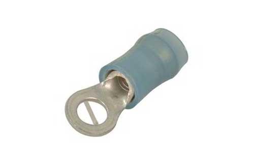 CUBANO COPPER RING TONGUE SLOTTED (LOCK) HOLE TERMINAL ENDS FOR SOLDERLESS CRIMPING TO COPPER CONDUCTORS (INSULATED WITH METAL REINFORCEMENT)(NEW DEVELOPMENT)