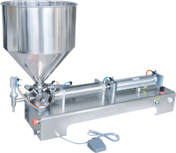 Machine Type Semi-AutomaticAutomation Grade Semi AutomaticFilling Capacity 50-1000 mLProduct Description· This pneumatic filling machine is of wide applicability. It is suitable for filling food trades (dips, mayonees, etc); Cosmetics (shampoo, shower gel); daily health product (toothpaste); Oils etc.· Filling Precision can up to +-1%· Easy to adjust filling volume· Easy to operate, easy to maintain· Adopt pneumatic and high quality elements· With manual and semi-automatic operation· Easy to dismantle and install, easy to clean· Horizontal filling machine. Pedal control available. Automatic and manual switch, Emergency stop switch, so you could stop the machine at any time instantly.· High accuracy filling???Filling volume and speed can be regulated. Semi-automatic filling machine piston filler. Driven by a cylinder and piston made from materials with one-way valves control the flow of materials, and magnetic reed switch control cylinder itinerary can be regulated filling volume· Simple and reasonable structure, easy operation.· All the parts that will contact the materials were made of 304 SS, large-scope chrome plating structural parts, effectively prevent rust and stuck.