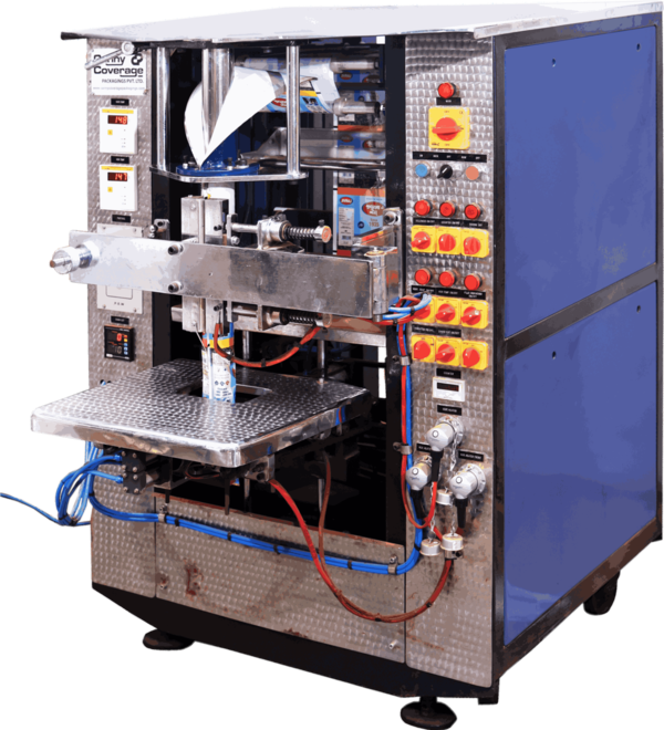 The Pro series VFFS machine can make center sealed pouches , 3 side sealed pouches 4 side sealed pouches & gusset pouches from a roll of packaging materials of any heat-sealable laminate which can be printed or non-printed form. Heat-sealable laminate can be of a single layer B.O.P.P.Two layer, Three Layer or Aluminum Foiled type... The Pro series Bagger is an ideal pneumatic bagger to pack various product at a very high speed. this bagger is suitable to pack any material in a form of fine , small or big, even & uneven Granules, powders, Confectioneries, pesticides etc..Silent Features1:- Complete PLC based Pneumatic Automation system 2:- Advance use Friendly HMI (Touch screen) Operation3:-Variable Speed for Highest Production4:- Digital Programmable punching & Cutting5:- Separate Pneumatic Panel for custom pressure setting6:- PLC Based air Pressure Monitor System 7:- Variable Speed Conveyer8:- Long life cutting BladeBagger size - Smallmax Laminate width :- 420mm/Customizedvolume :- 1kg /1Ltr./Customized Pro Series Output:- @120 Pouch per minute depending upon flow rate & Volume  Bagger size - Medium max Laminate width :- 520mm/Customizedvolume :- 2kg /2Ltr./Customized Pro Series Output:- @55 Pouch per minute depending upon flow rate & VolumeBagger size - Large max Laminate width :- 700-800mm/Customizedvolume :- 5kg /5Ltr./Customized Pro Series Output:- @40 Pouch per minute depending upon flow rate & Volume