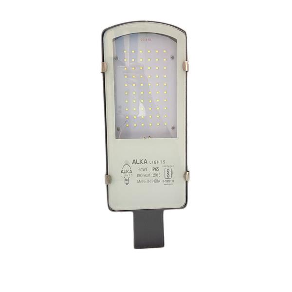 TECHNICAL SPECIFICATION FOR LED FLOOD LIGHT OF – 60WATTS1. Make(Brand) : Alka Make2. Input voltage : 90 V to 270 V3. Rated watt : 60W (cool white/warm white)4. LED type : SMD type High power LED ( 9v-1 Watt)5. LED Make : everstar/bridglux/cree/osram.6. LDE lamp efficacy : Min 130to 140 lumens/watt7. Luminous flux : 7800 lumens8. Power factor : >0.959. No of hours usage / day : 10 to 12 hours/day10. Surge protection : 6kva (internal)11. Ingress protection : IP 65/IP 6612. Total harmonic distortion (THD): < 15%13. Colour rendering index : Ra > 8014. Working Temperature : 20 deg to 50 deg C15. beam angle : 120 to 160 deg16. Control Circuit : Compatible to LED17. Lamp starting time : Not more than 5 sec18. System power efficiency : > 85 %19. Fixture : Pressure die cast Aluminum with toughened glassAnd waterproof fixture20. Warranty : 2 Years(repairable)
