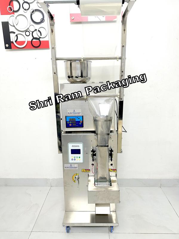 This automatic pouch packing machine is suitable for packing powder and granule for 1g to 200g packing .this automatic machine can seal pouch with center sealer and weight filler machine is equipped with automatic packing machine for continuous filling and packaging .packaging speed approx . 10 pouch per min depend on weight filling capacity set on weight filler machine this machine is suitable for small business .