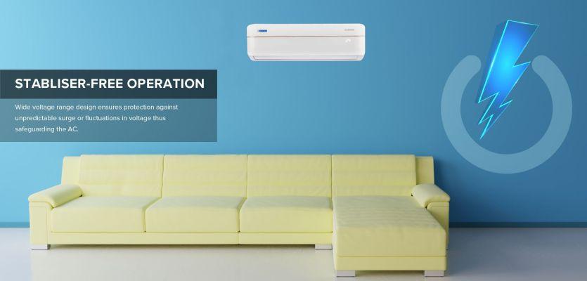 Blue Star 1.5 TON 3 Star Inverter Split AC (Copper, IA318VNU, 2022, Duo Finish (Matt-Gloss) White....About this item- High Cooling Performance- Turbo Cool- Energy Saver- Comfort Sleep- Hidden DisplaySeries :- VNModel :- IA318VNUSplit AC Style :- CompactAir Conditioner Type :- SplitBrand :- BLUESTARSeries :- VNModel :- IA318VNUSplit AC Style :- CompactAir Conditioner Type :- SplitBrand :- BLUESTARAC OperationsISEER Value :- 3.96Approx. Room Size :- 111 to 150 sq.ft.Condenser Coil :- CopperTonnage :- 1.5 TonAuto Air Swing :- YesAuto Clean Function :- YesHot & Cold :- NoMosquito Repellant :- NoHumidifier :- YesInverter Technology :- YesSplit AC OperationsFilter Types :- Dust FilterAir Throw :- 530 CFMRefrigerant :- R32Noise level :- 60 dBSpeed Settings :- Auto, High, Medium, LowStabilizer Free Operation :- YesAir Purifier :- NoPower DetailsWi-Fi :- NoSplit AC DimensionsDepth (Main Unit) :- 22.94 cmWidth Outdoor Unit :- 85.8 cmWidth Main Unit :- 97.5 cmDepth (Outdoor Unit) :- 32.7 cmHeight (Main Unit) :- 32.04 cmColour :- WhiteWeight (Outdoor Unit) :- 25000 gramHeight (Outdoor Unit) :- 53.6 cmWeight (Main Unit) :- 12000 gramIn The Box & WarrantyIn The Box :- Remote, Battery, Manuals, Installation Kit, WireWarranty :- 1 YearItem Width :- 22.94 cmItem Height :- 30 cmItem Length :- 97.5 cmNet Quantity :- 1NNet Weight :- 41800 gram